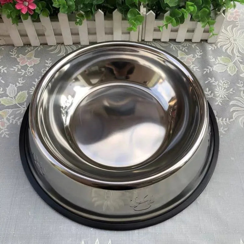 Comedouro bededouro inox antiderrapante para animais de estimação 30 cm