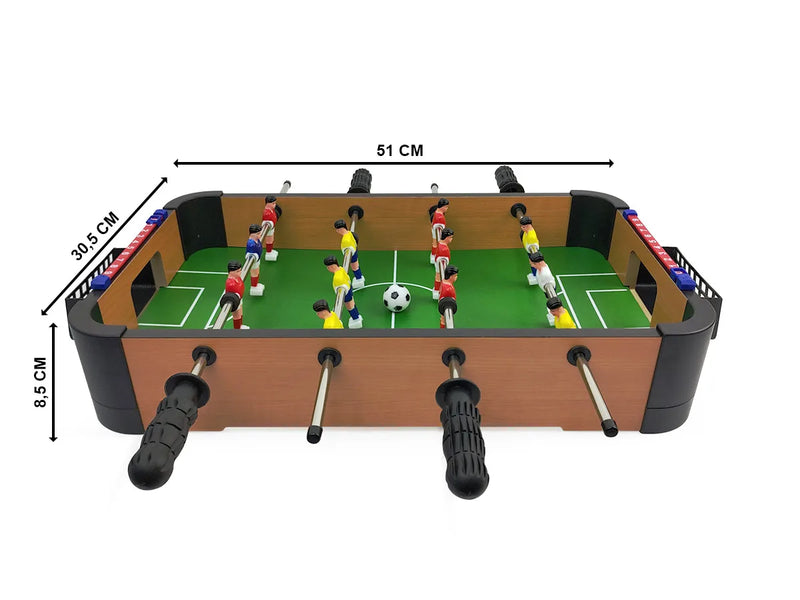 Mesa de Pebolim Mini 51CM Totó Jogo de Futebol Com 2 Bolinhas Brinquedo Hoyle Games