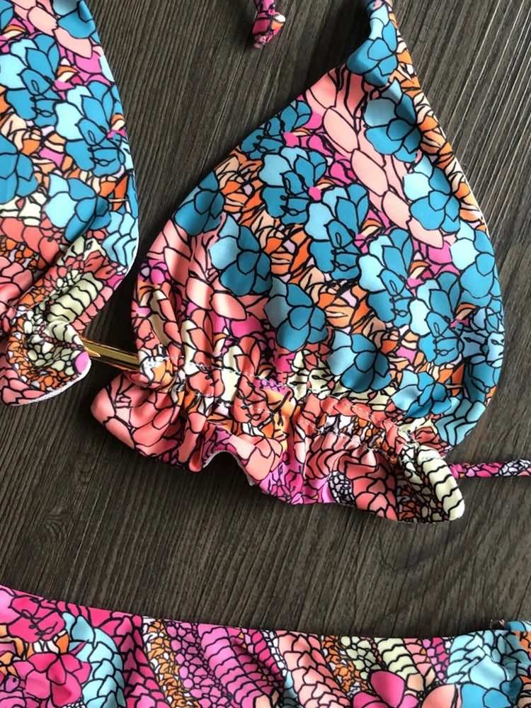 Conjunto de biquíni  estampado floral