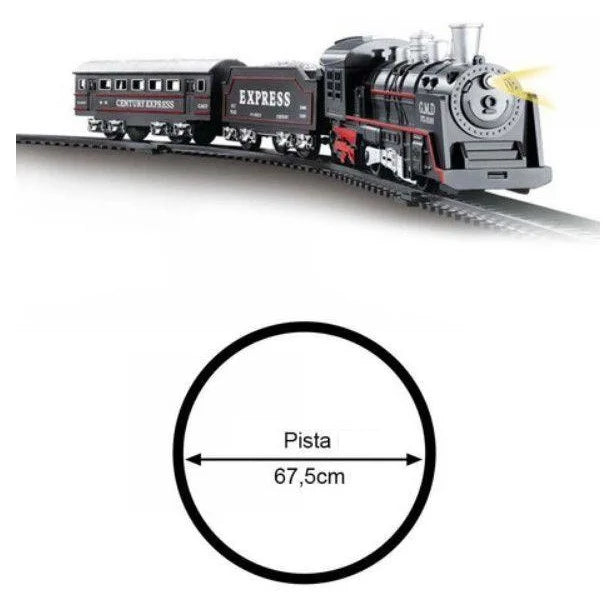 Pista Trem Locomotiva Ferrorama Infantil c/ Som e Luz